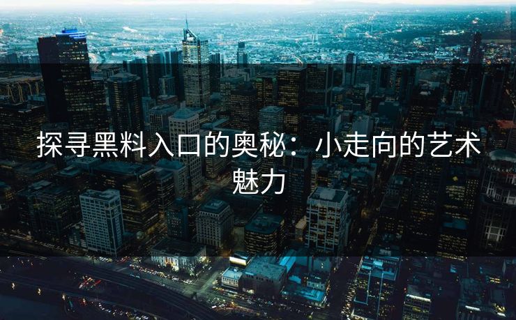 探寻黑料入口的奥秘：小走向的艺术魅力